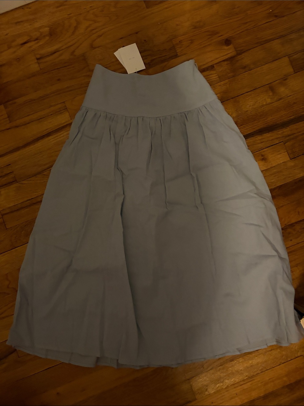 Oak + Fort Light Blue Midi Skirt